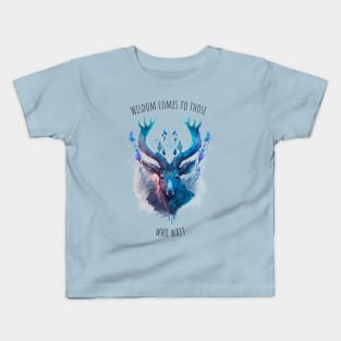 Watercolor Deer | Motivational Quotes | Elk Kids T-Shirt